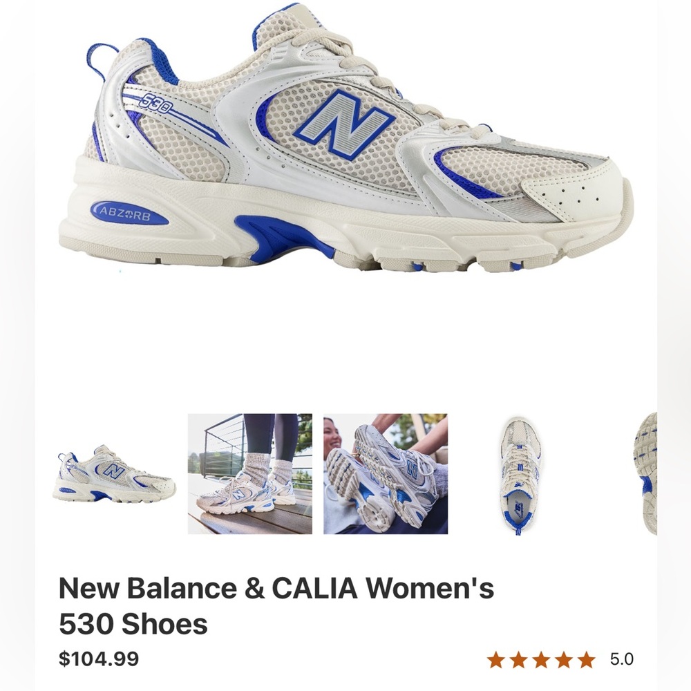New Balance Women's 530 Sneakers - White and Blue